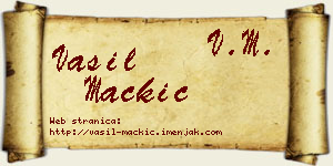 Vasil Mačkić vizit kartica
